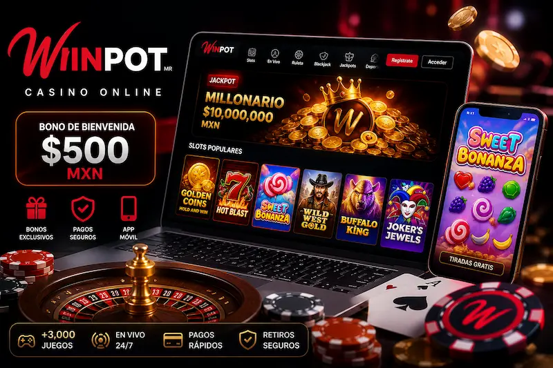 Juegos de casino online en Winpot México con tragamonedas y slots populares